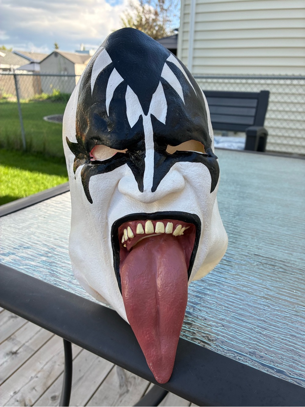 Vintage 1997 Kiss - Gene Simmons / The Demon Fright Halloween Costume Mask